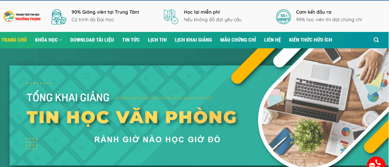 Website chính thức của trung tâm tin học Trường Thịnh
